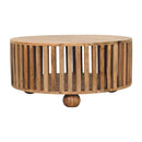 Slatted Round Coffee Table - Beige by Unique Piece Furniture