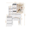 Modern Vanity Desk With 3 LED Lighting Modes, 4 Drawers by HouseOfZazla