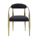 Dining Chairs (Set of 2), Mid-Century Modern Dining Chairs, Kitchen Dining Room Chairs, Round Boucle Backrest Sherpa Dining Chair With Metal Legs by HouseOfZazla