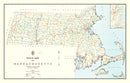 Vintage Map of Massachusetts 1926