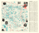 Vintage Map of Wisconsin North Woods Lakes, 1922