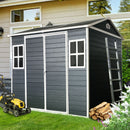Resin Outdoor Storage Shed Waterproof Shed With Floor & Two Windows & Lockable Door, Tool Shed For Garden, Patio, Backyard by HouseOfZazla