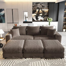 Deep Seat Convertible Sofa With Soft Pillows And Ottomans by HouseOfZazla