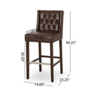 30.5 Inch Seat Height Bar Stool with PU Upholstery and Metal Footrest by HouseOfZazla