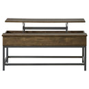 Walton - 2 Piece Coffee And End Table Set With Lift Top Design - Brown Oak by HouseOfZazla