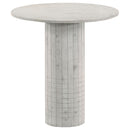 Astoria Round Genuine Marble Side End Table White