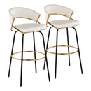Jie - Fixed Height Contemporary Barstool With Swivel Round Footrest (Set of 2) by HouseOfZazla