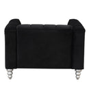 42" Modern Sofa Dutch Fluff Upholstered sofa with solid wood legs, buttoned tufted backrest