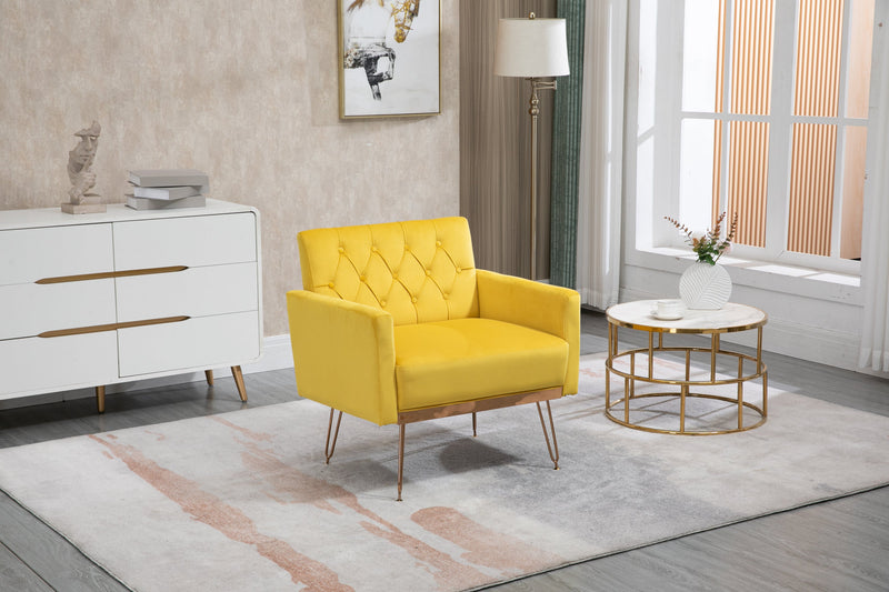 Accent Chair, leisure single sofa with Rose Golden feet