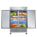 54" Commercial Refrigerator 49 Cu.Ft With 2 Solid Door Reach-In Refrigerators Stainless Steel Etl Approved Upright Fridge Storage - Silver by HouseOfZazla