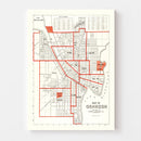 Vintage Map of Oshkosh, Wisconsin 1919