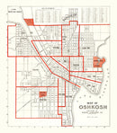 Vintage Map of Oshkosh, Wisconsin 1919