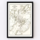 Vintage Map of Gloucester, Massachusetts 1919