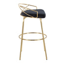 Charlotte - Glam Glam / Art Deco Fixed Height Barstool With Swivel With Round Footrest (Set of 2) by HouseOfZazla