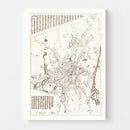 Vintage Map of Worcester, Massachusetts 1919