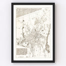 Vintage Map of Worcester, Massachusetts 1919