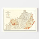 Vintage Map of Kentucky Coal Fields, 1919