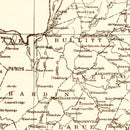Vintage Map of Kentucky Coal Fields, 1919