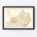 Vintage Map of Kentucky Coal Fields, 1919