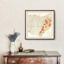 Vintage Map of Tennessee Coal Fields, 1919