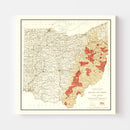 Vintage Map of Tennessee Coal Fields, 1919