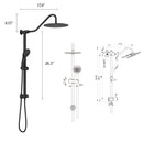 Shower System With 5 Function Rain Hand Shower And Slide Bar Combo