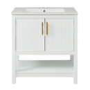 Elegant Bathroom Vanity With Ceramic Sink And Versatile Storage by Unique Piece Furniture