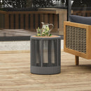 Outdoor Rope Chaise Lounge Set with Teak Look Side Table by HouseOfZazla