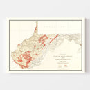Vintage Map of West Virginia Coal Fields, 1919