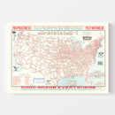 Vintage Highway Map of the United States, 1915