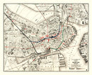 Vintage Map of Boston, Massachusetts 1914