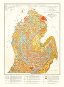 Vintage Map of Michigan 1911