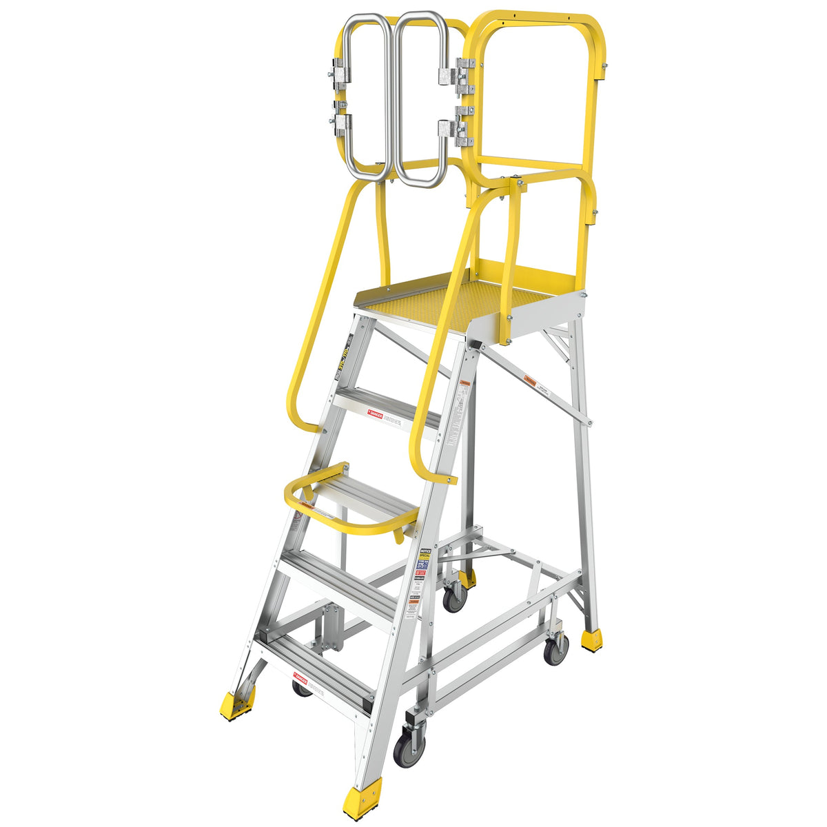 5 Step 375lbs Aluminum Rolling Platform Ladder, photo 9 of 10
