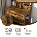 Vanity Desk Set with LED Lighted Mirror & Padded Stool