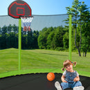 14Ft Trampoline With Basketball Hoop Inflator And Ladder (Inner Safety Enclosure) - Green by HouseOfZazla