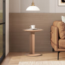 Mode - Leatherette Round C-Shaped Sofa Side Table - Saddle Brown by HouseOfZazla