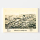 Vintage Map of Three Rivers, Massachusetts 1893