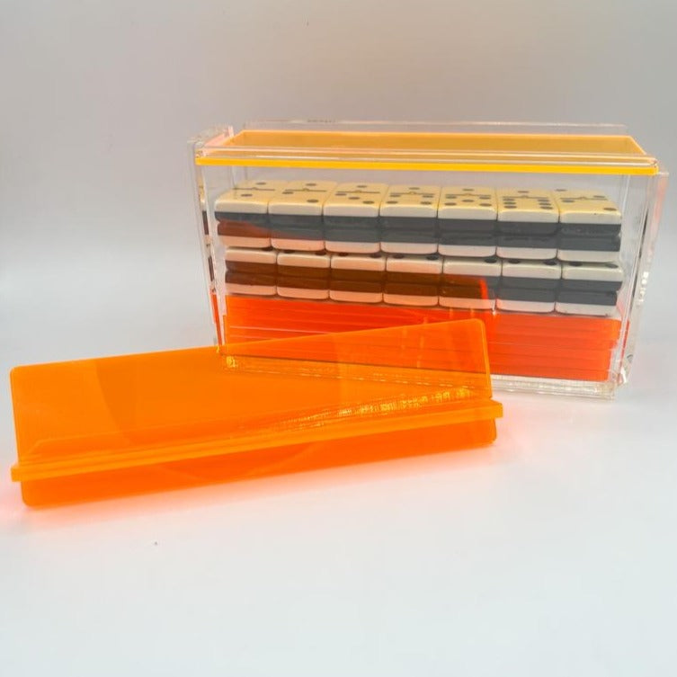 Acrylic Domino Set With Matching Racks