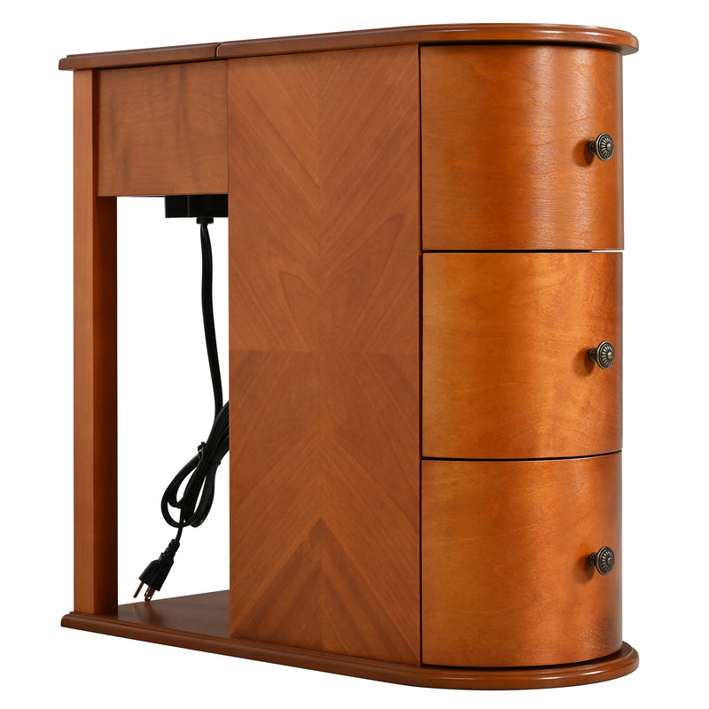 Modern End Table with Hidden Cup Holder Drawer, photo 7 of 10
