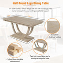 Topmax - 6 Piece Wood Half Round Dining Table Set Kitchen Table Set With Long Bench And 4 Dining Chairs, Modern Style by HouseOfZazla