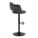 Margarite - Contemporary Adjustable Barstool With Swivel With Rounded T Footrest (Set of 2) by HouseOfZazla