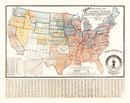 Vintage Political Map of the United States, 1893