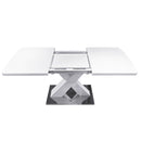 Rectangle Dining Table, Stretchable, X Shape Legs - White by HouseOfZazla
