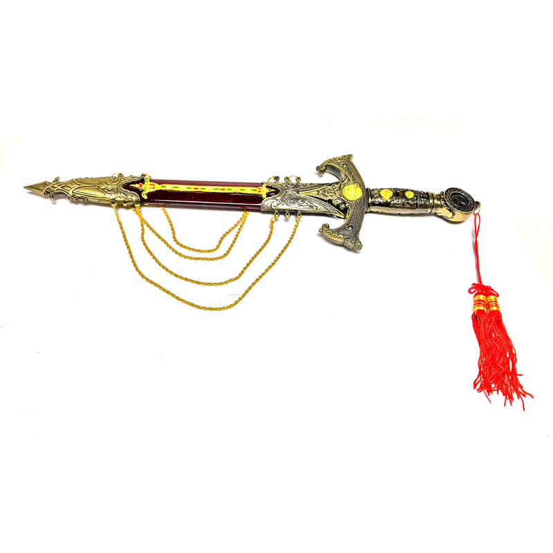 Metal Replica Knights Templar Ornate Dagger Prop with Sheath - Sharp Blade NOT A TOY