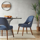 Dining Side Chair Upholstered Textured (Set of 2) - Navy by HouseOfZazla