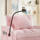 3-in-1 Sofa Bed, Convertible Sleeper Chair Sofa Bed Adjustable Pull Out Sleeper Chair Bed Multi-Pockets Folding Sofa Bed for Living Room Bedroom Small Space (Pink)