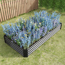 Raised Garden Bed Kit - Metal 7.6x3.7x0.98 ft Black by HouseOfZazla