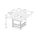 Propane Gas Fire Pit Table, 50000 Btu, Rectangular For Outside - Black