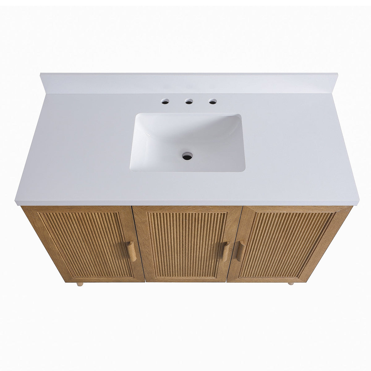 Fully Assembled 48" Freestanding Single Sink Light Coffee Bathroom Vanity, photo 6 of 10