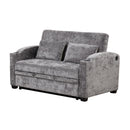 Pull Out Loveseat Sofa With Adjsutable Backrest, 2 Pillows, Cup Holders, USB Ports For Living Room by Unique Piece Furniture